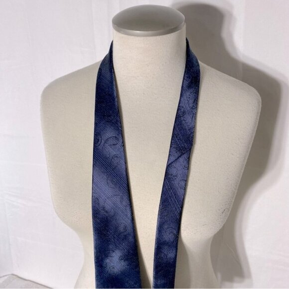 Vintage Club International Navy Blue Paisley Tie - Picture 7 of 10